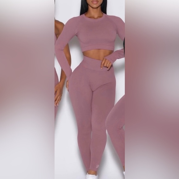 Bombshell Sportswear Pants - Bombshell Mauve Set Leggings & Long Sleeve Top